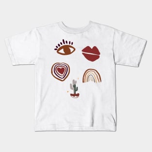 Boho abstract sticker pack Kids T-Shirt